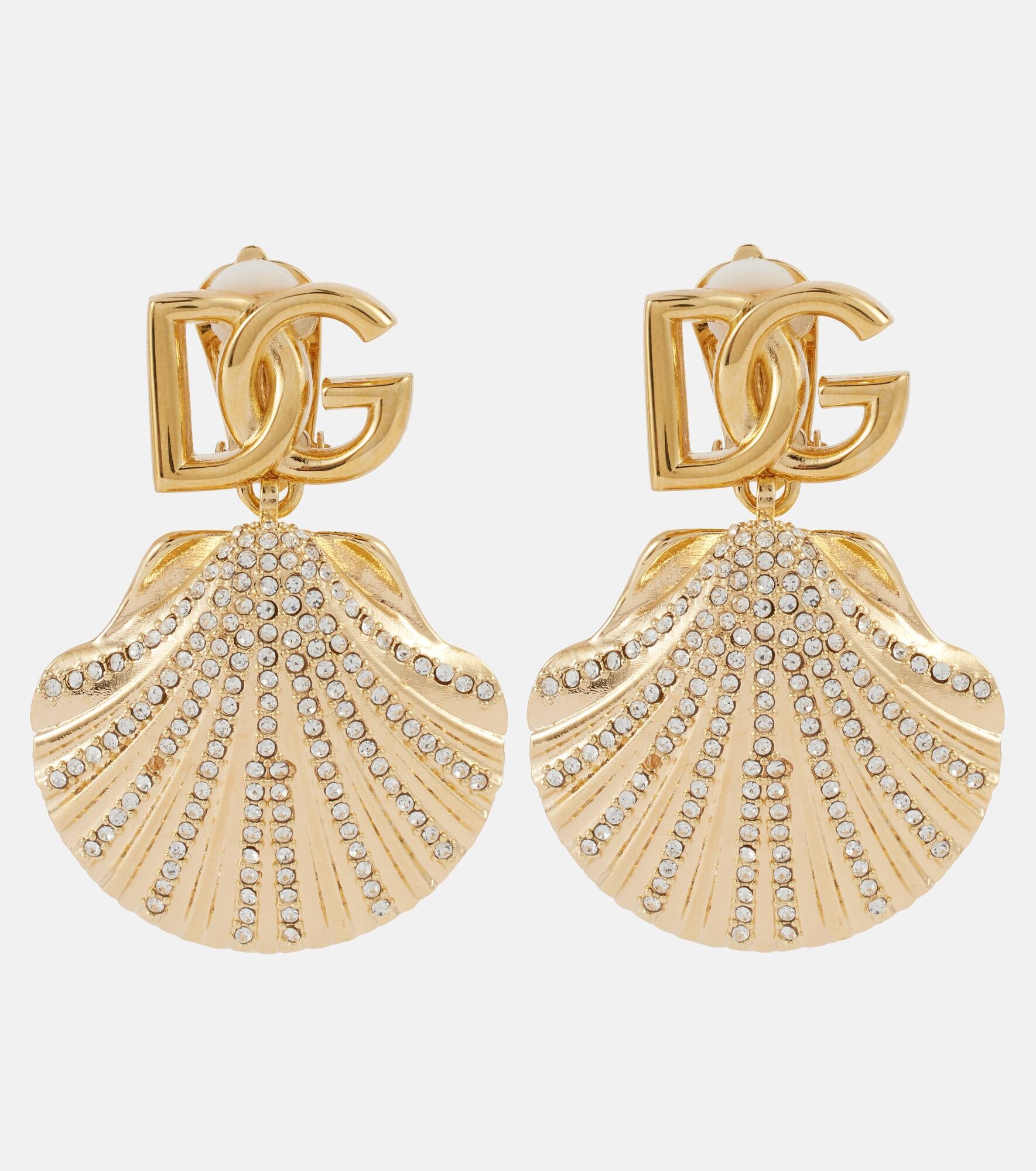 Capri DG embellished clip-on earrings - 1