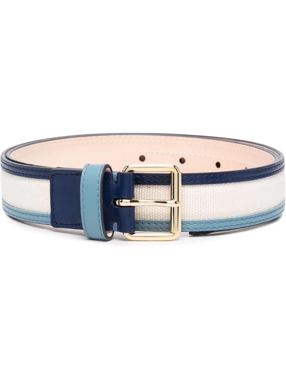 striped buckled belt - 1