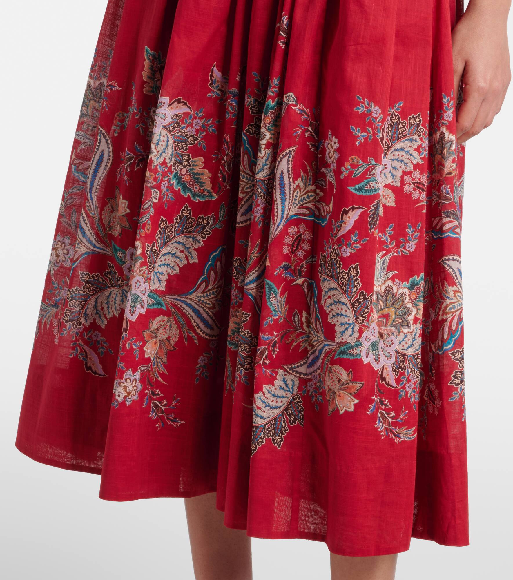 Rhiannon gathered paisley cotton midi dress - 5