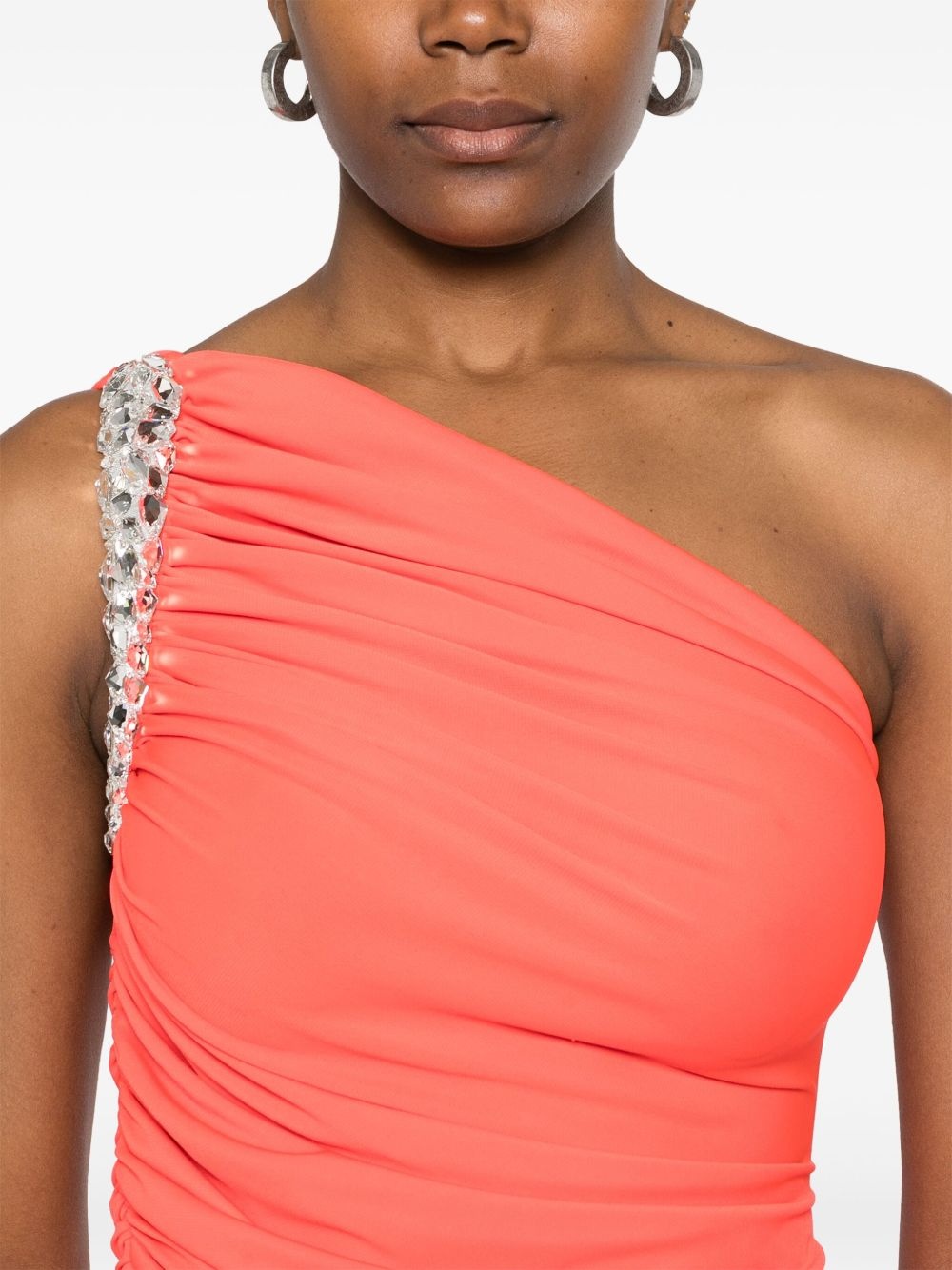 crystal-claw draped mini dress - 5