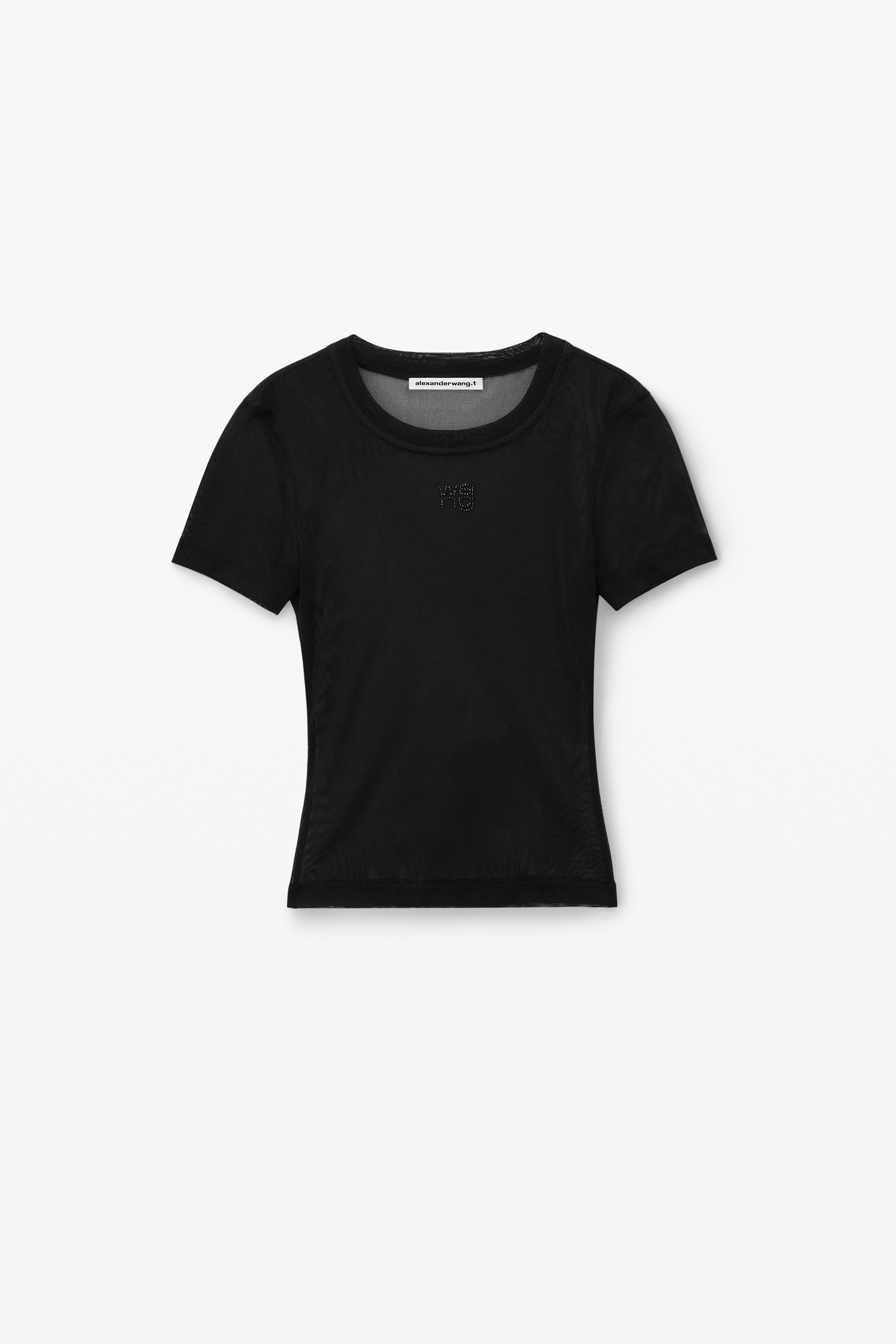 Alexander Wang SHORT SLEEVE TOP IN GAUZY MESH | REVERSIBLE