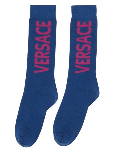 VERSACE Blue Logo Socks outlook