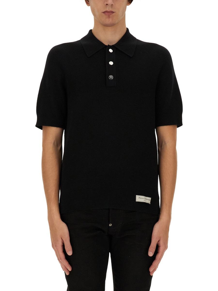 Tシャツ・カットソー BALMAIN FW24 MERINO WOOL POLO SHIRT (DH1GB066KE93_6AE) Balmain Balmain BALMAIN MERINO WOOL POLO SHIRT | baltini