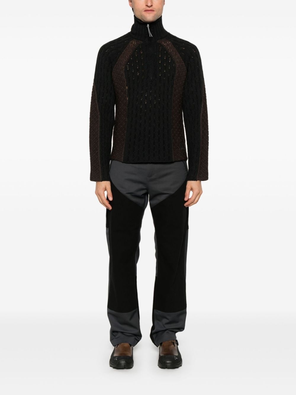 flower-stitch turtleneck sweater - 2