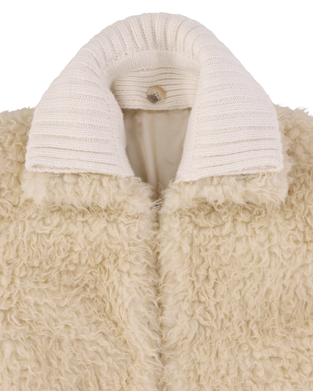 POLAR COAT WITH KNIT COLLAR - 6