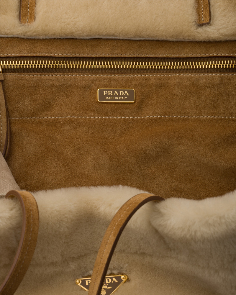Large shearling tote bag 5