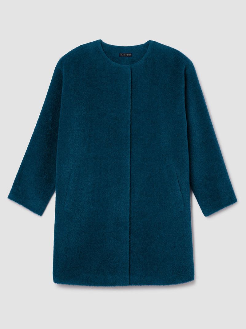 Fine Wool Alpaca Round Neck Coat 1