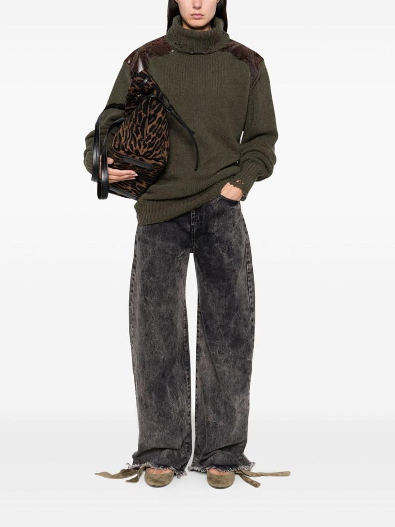 Stella McCartney panelled frayed-hem sweater outlook