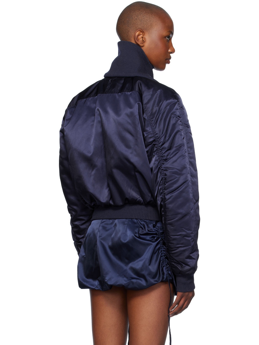Navy Scarf Bomber Jacket - 3