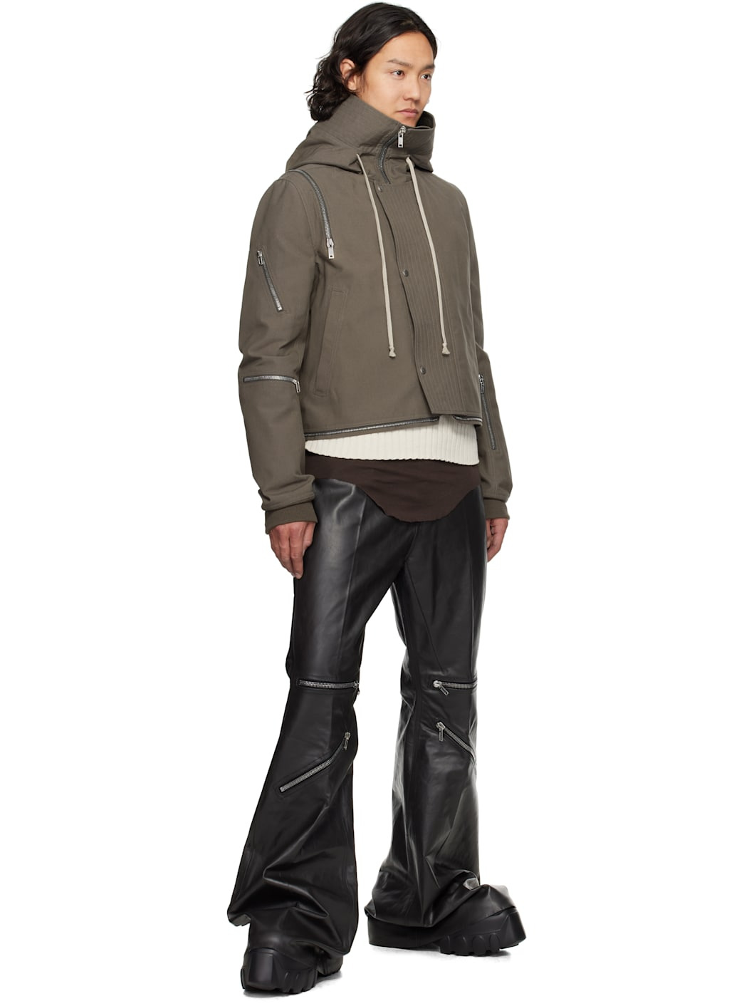Gray Hollywood Cropped Headon Jacket - 4