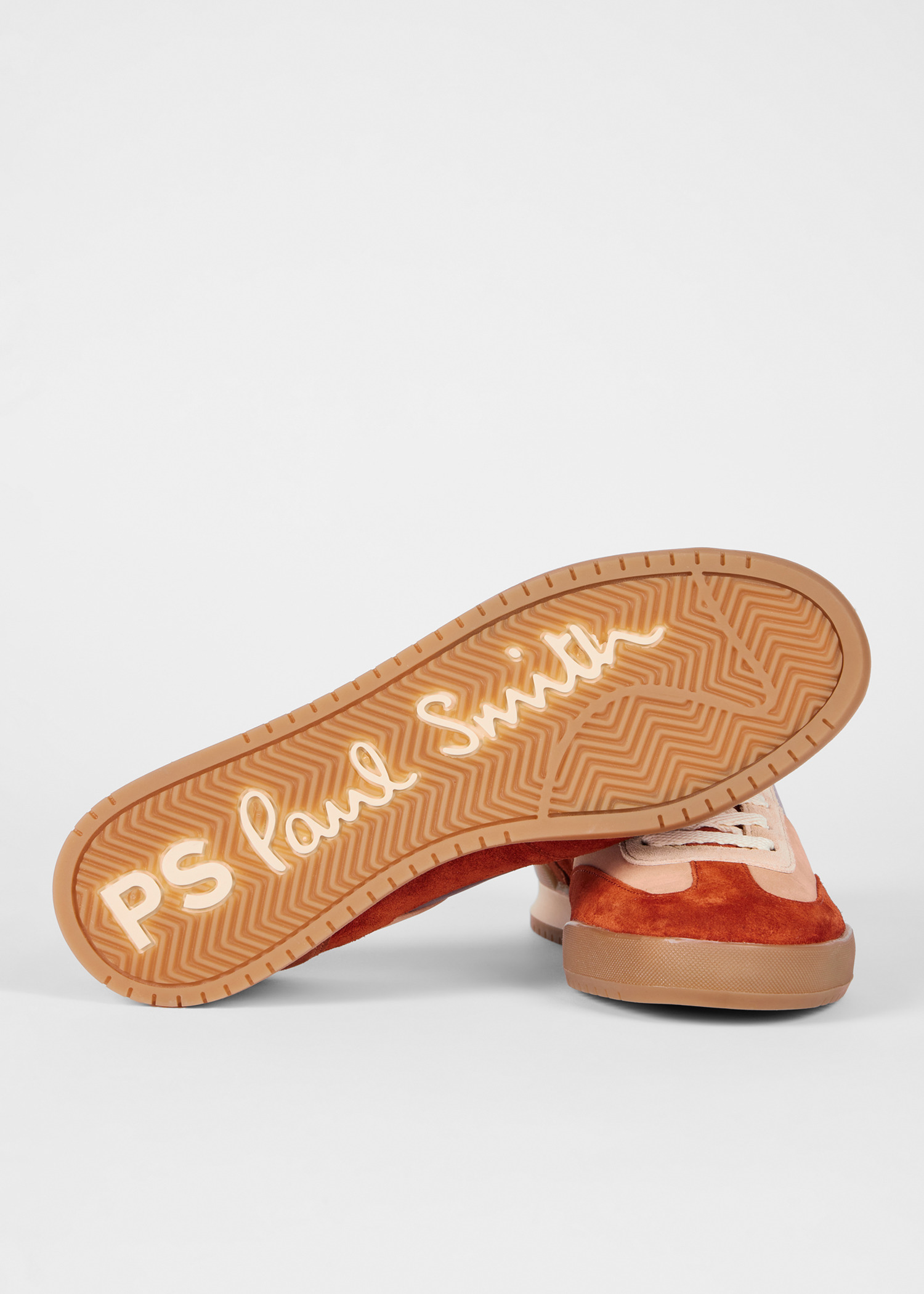 Women's Nubuck Rust Orange 'Dover' Colourblock Retro Gum Trainers - 3