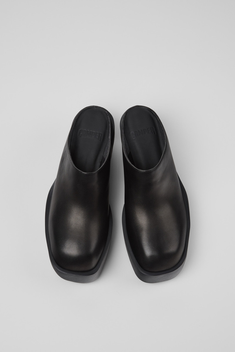Billie Black Leather Sandals for Women. 4