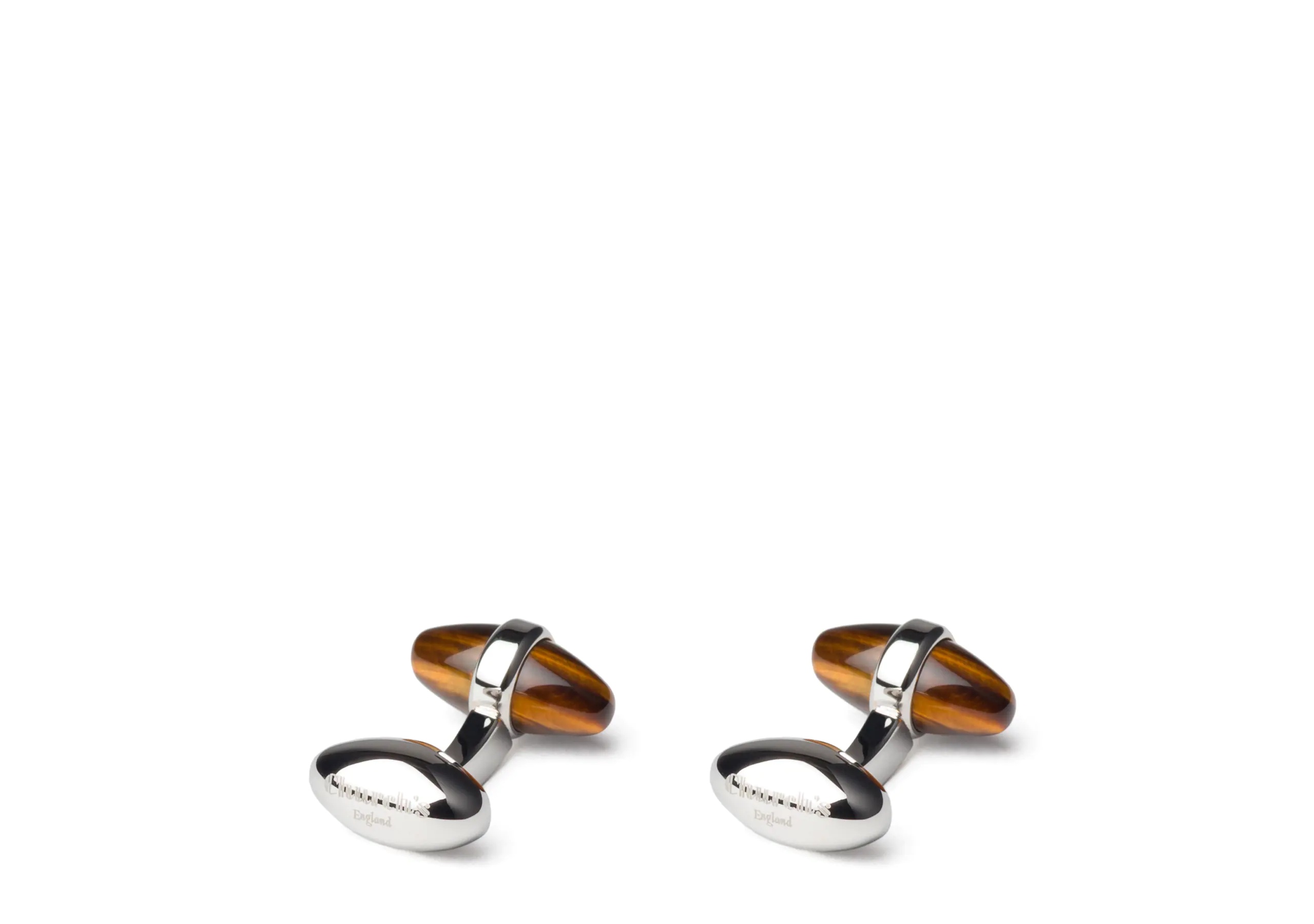 Bullet cufflink
Tigers Eye and Rhodium Plated Bullet Tigers eye - 2