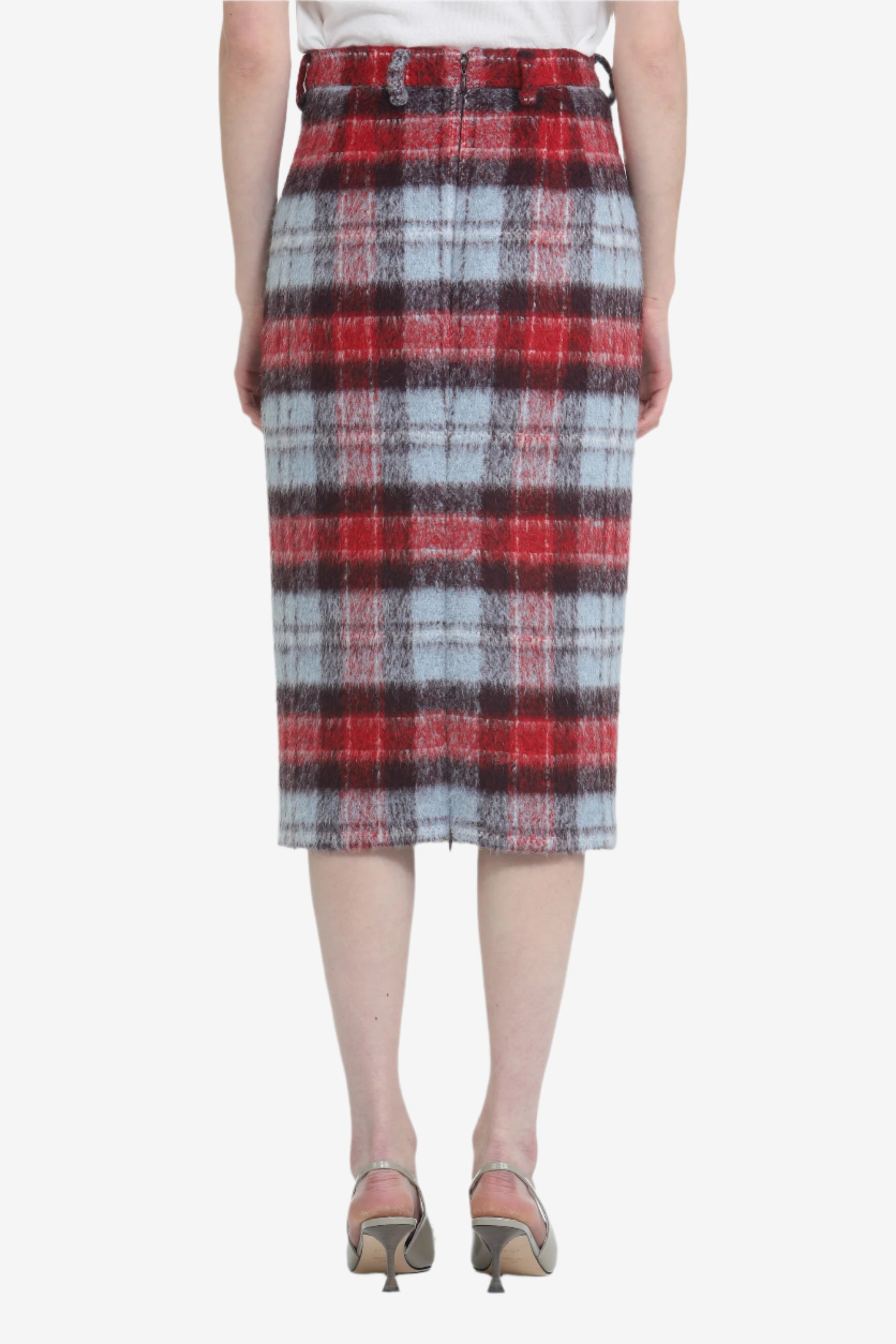 CHECKED PENCIL SKIRT - 2