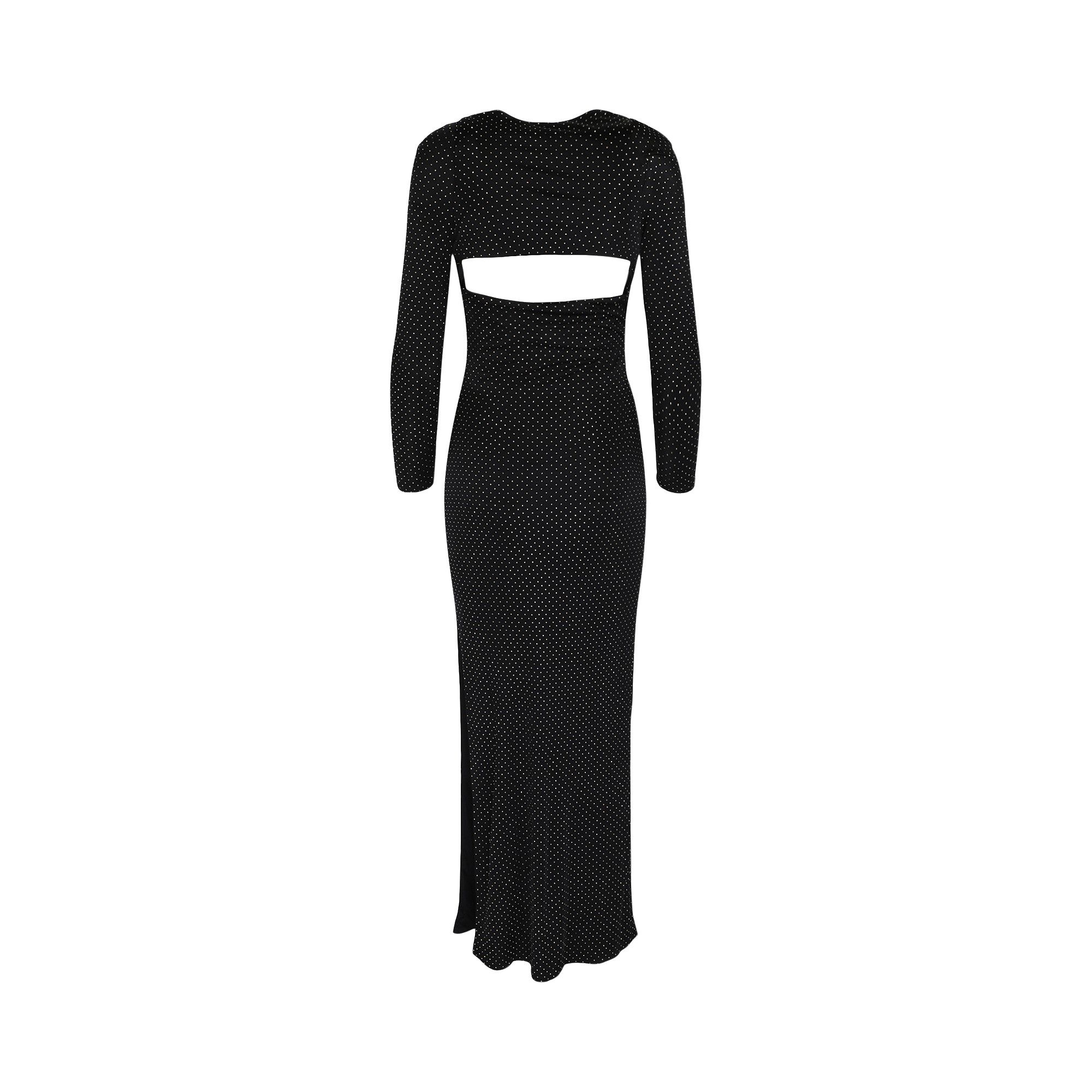 Versace Plunge Neck Sequin Maxi Dress 'Black' - 2