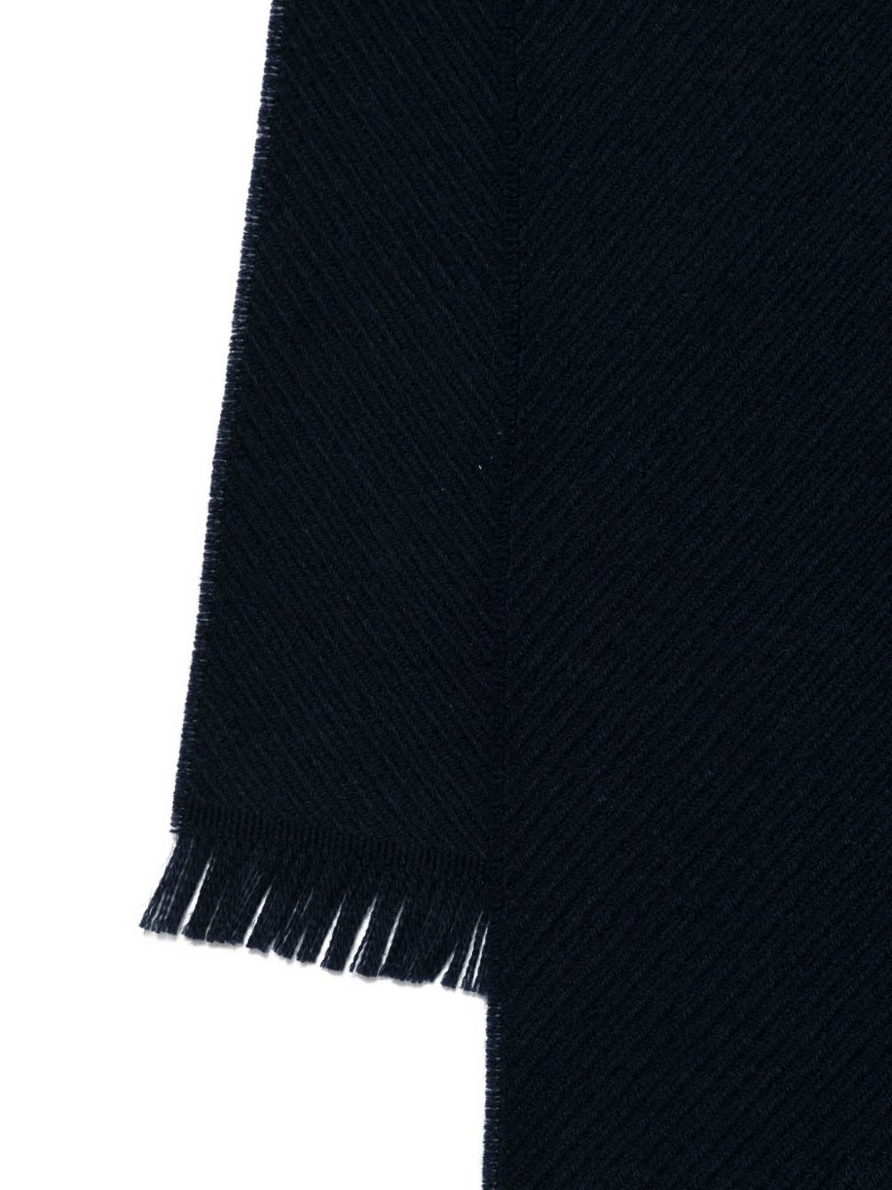 herringbone-pattern fringed scarf - 3
