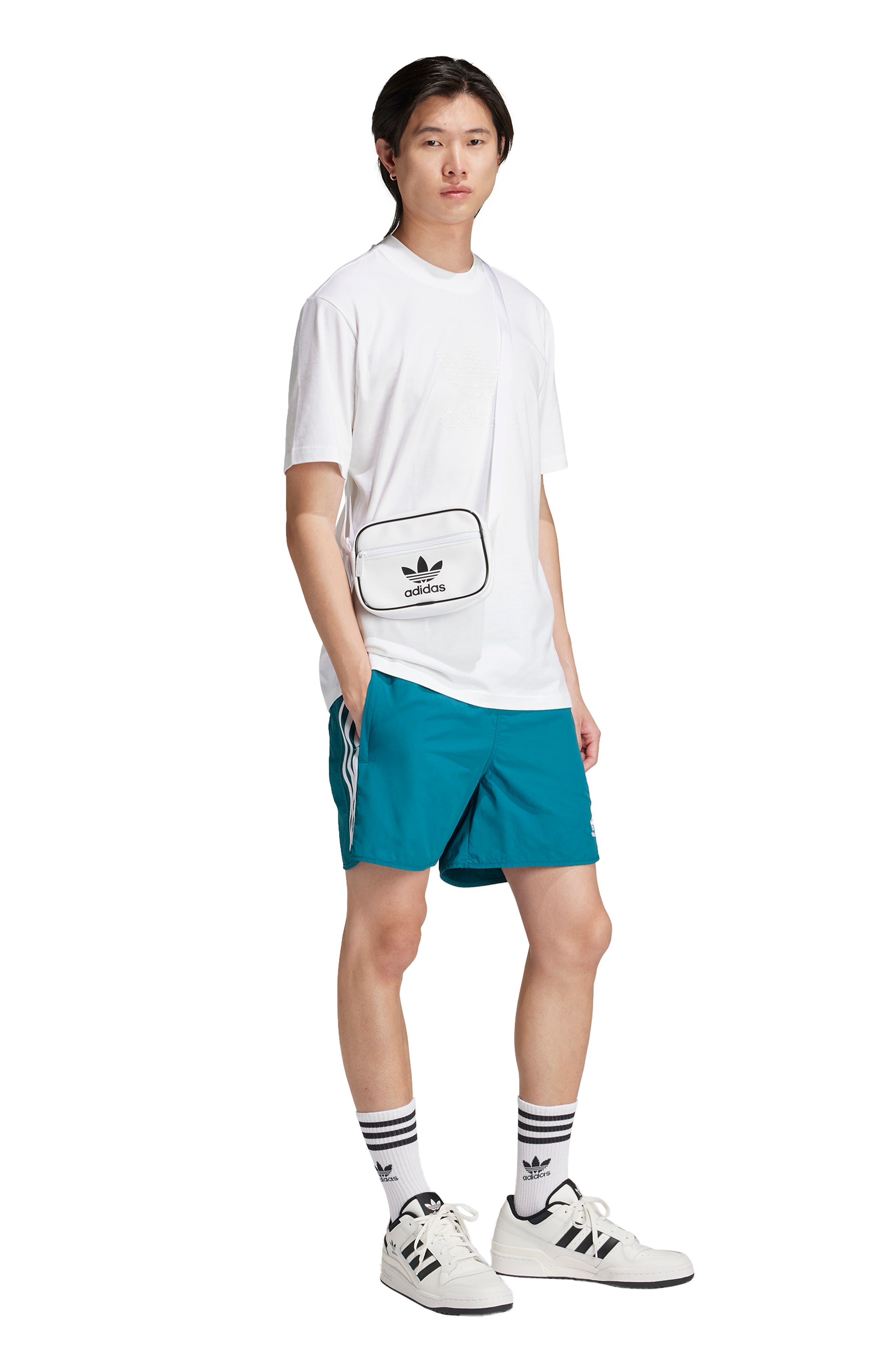 adidas Adicolor Recycled Polyester Sprinter Shorts in Legacy Teal at Nordstrom - 6