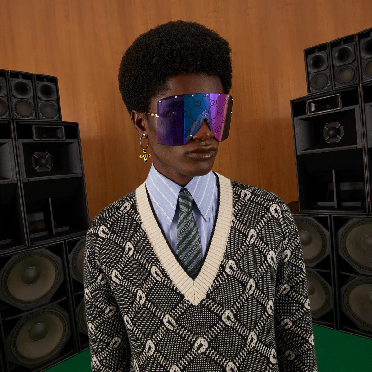 'Gucci' striped silk jacquard tie - 3