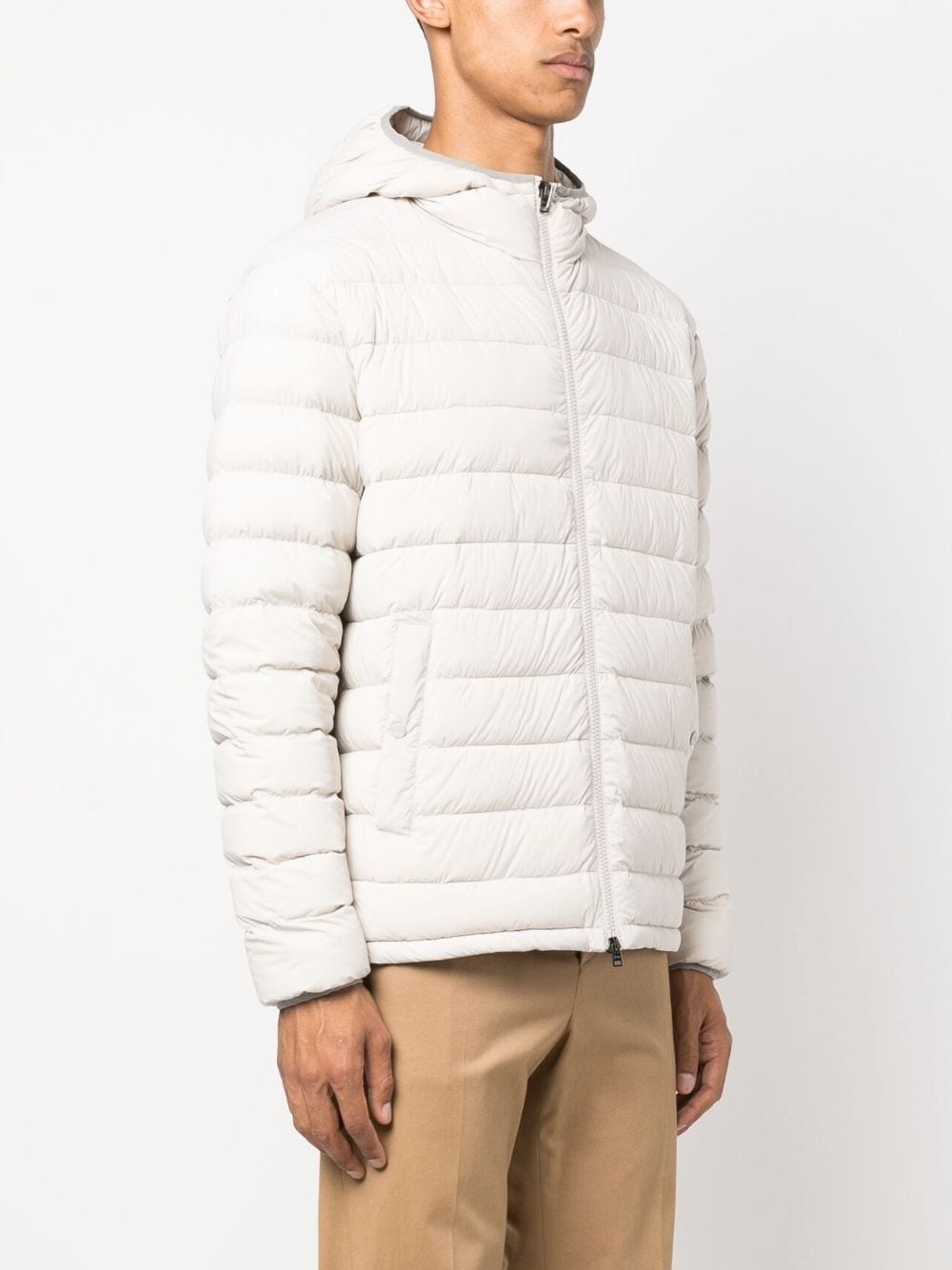 padded-design hooded jacket - 3