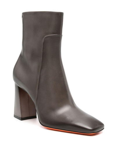 Santoni 90mm leather ankle boots outlook