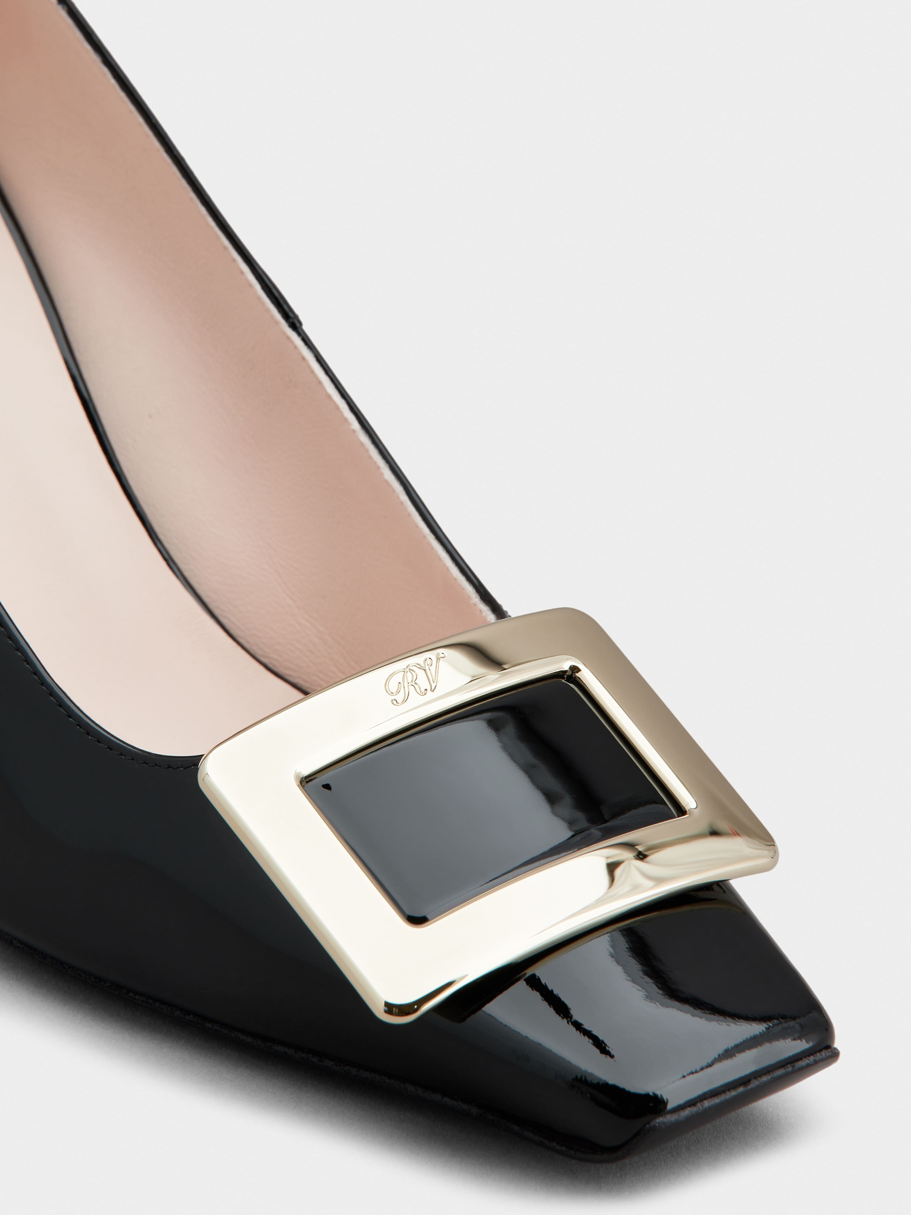 Belle Vivier Metal Buckle Pumps in Patent Leather - 3