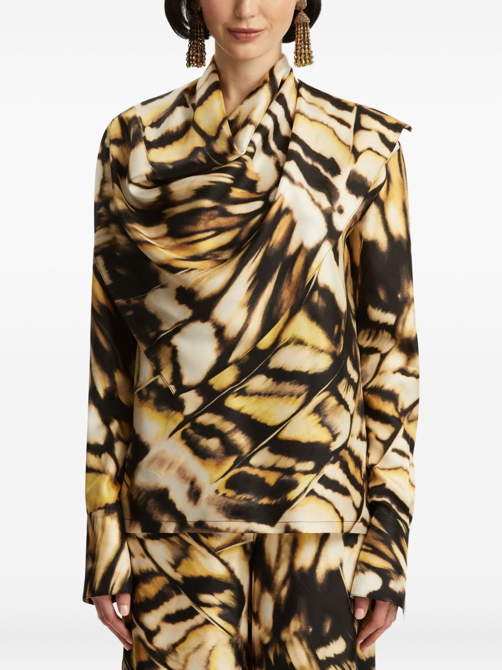 abstract-print blouse - 3