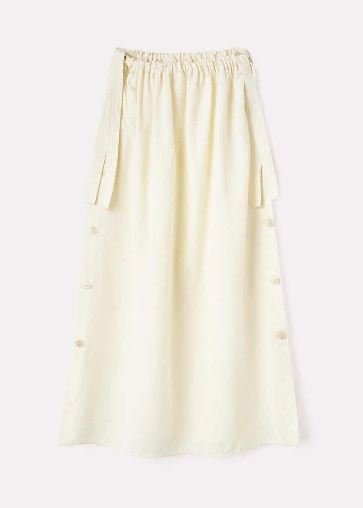Side button drawstring skirt vanilla - 1