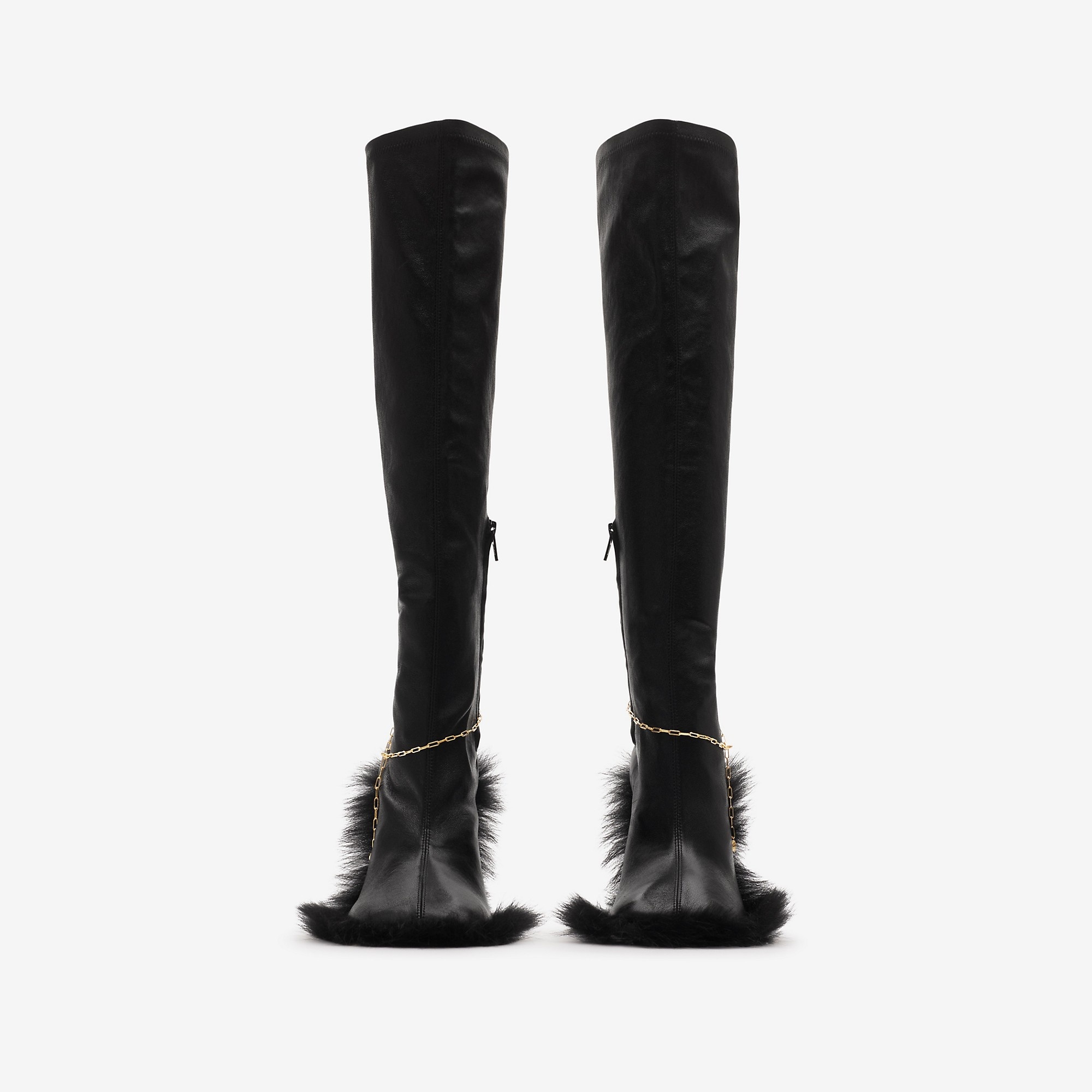 Leather Slinky Legging High Boots - 3