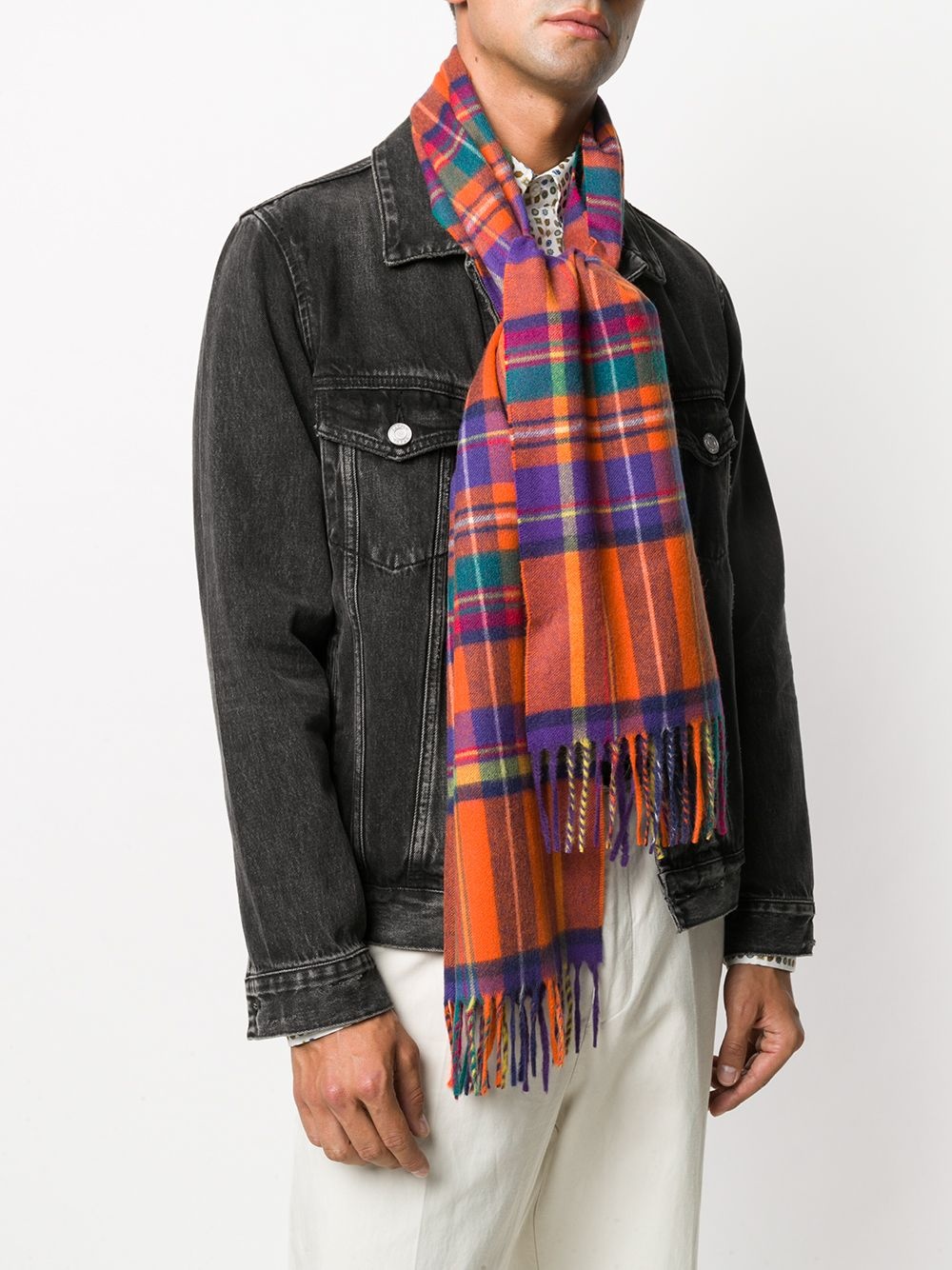 plaid cashmere scarf - 2