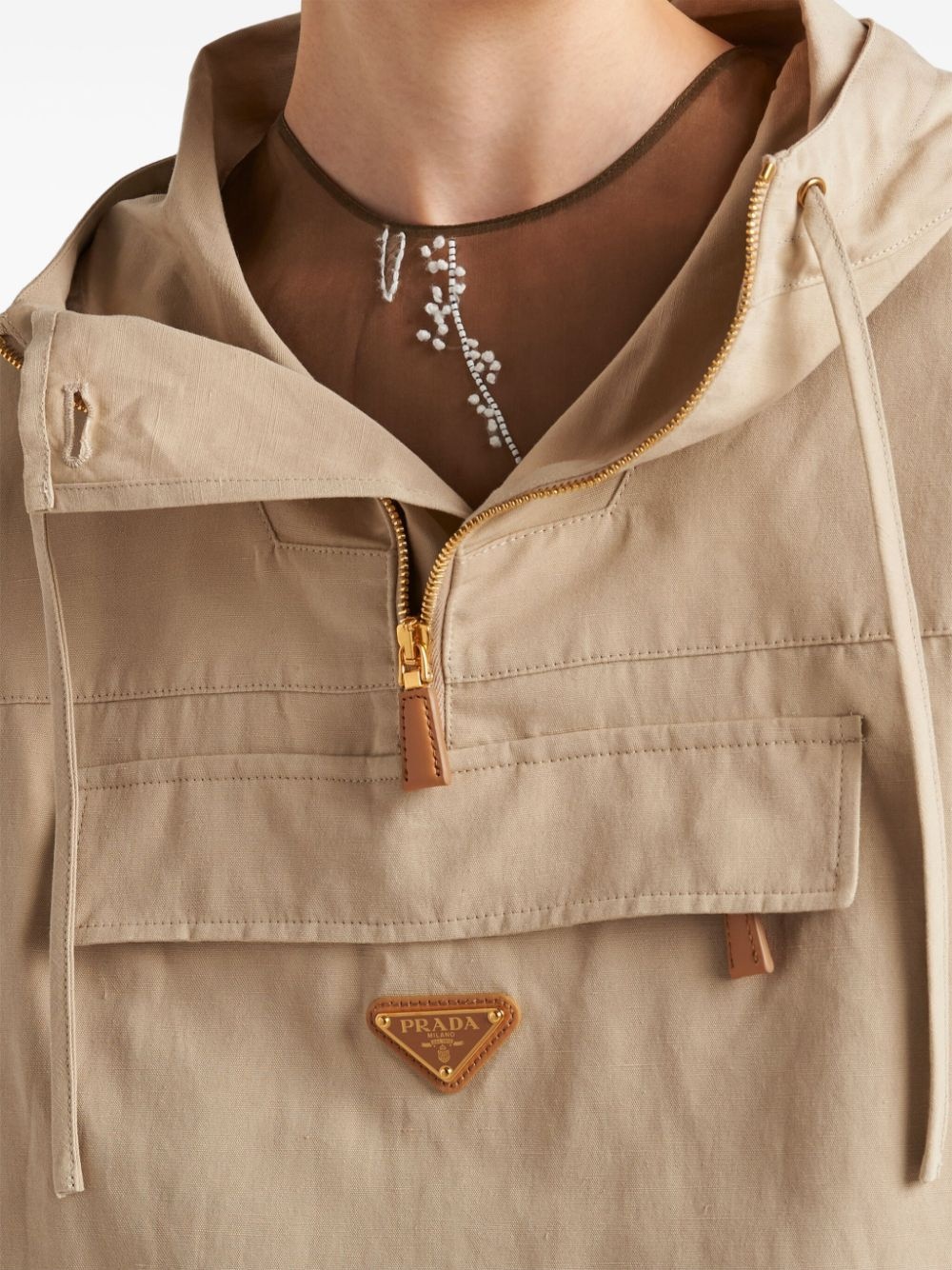 enamel triangle-logo hoodie - 4