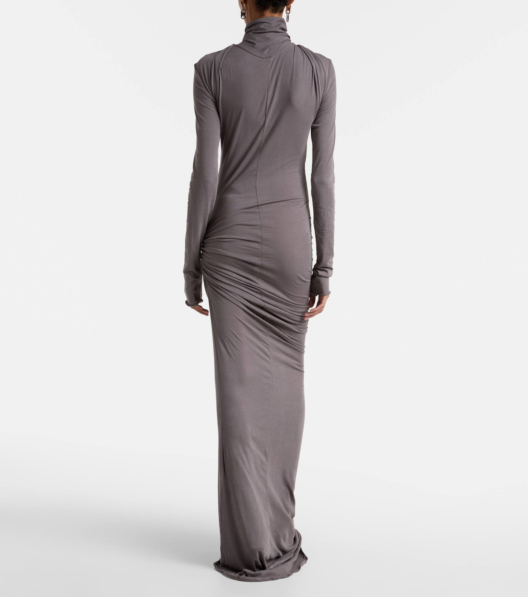 Draped ruched cotton-blend gown - 3