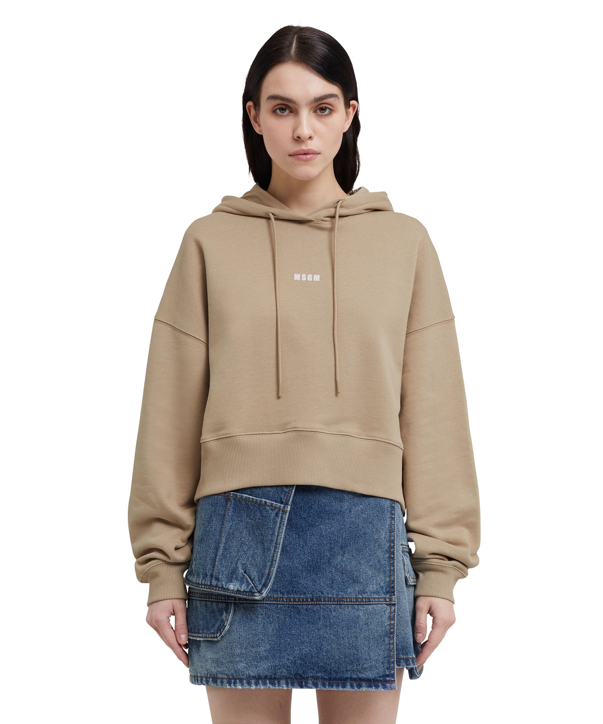 Mini logo crop hooded sweatshirt - 2