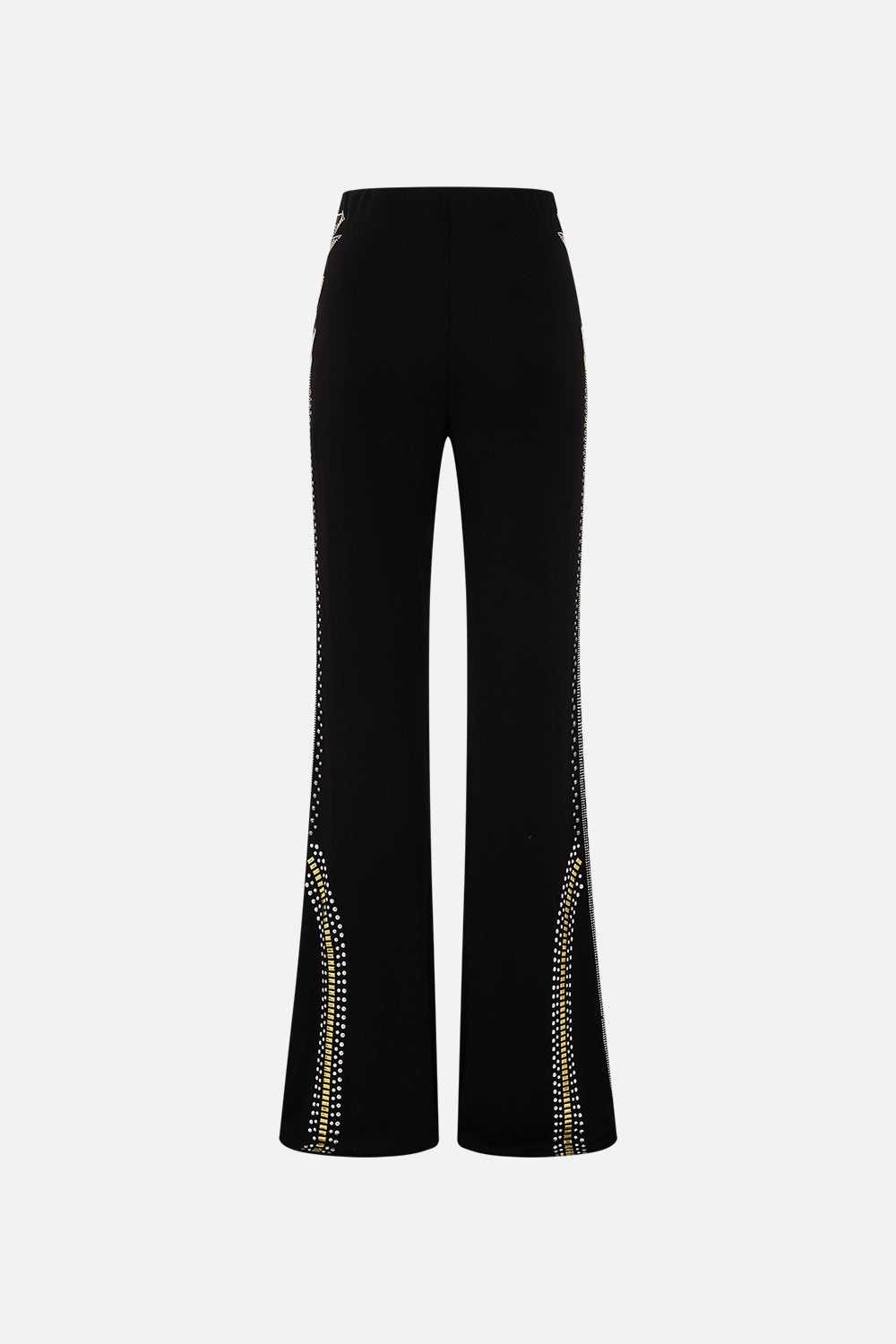 JERSEY FLARE PANT - BLACK/GOLD - 7