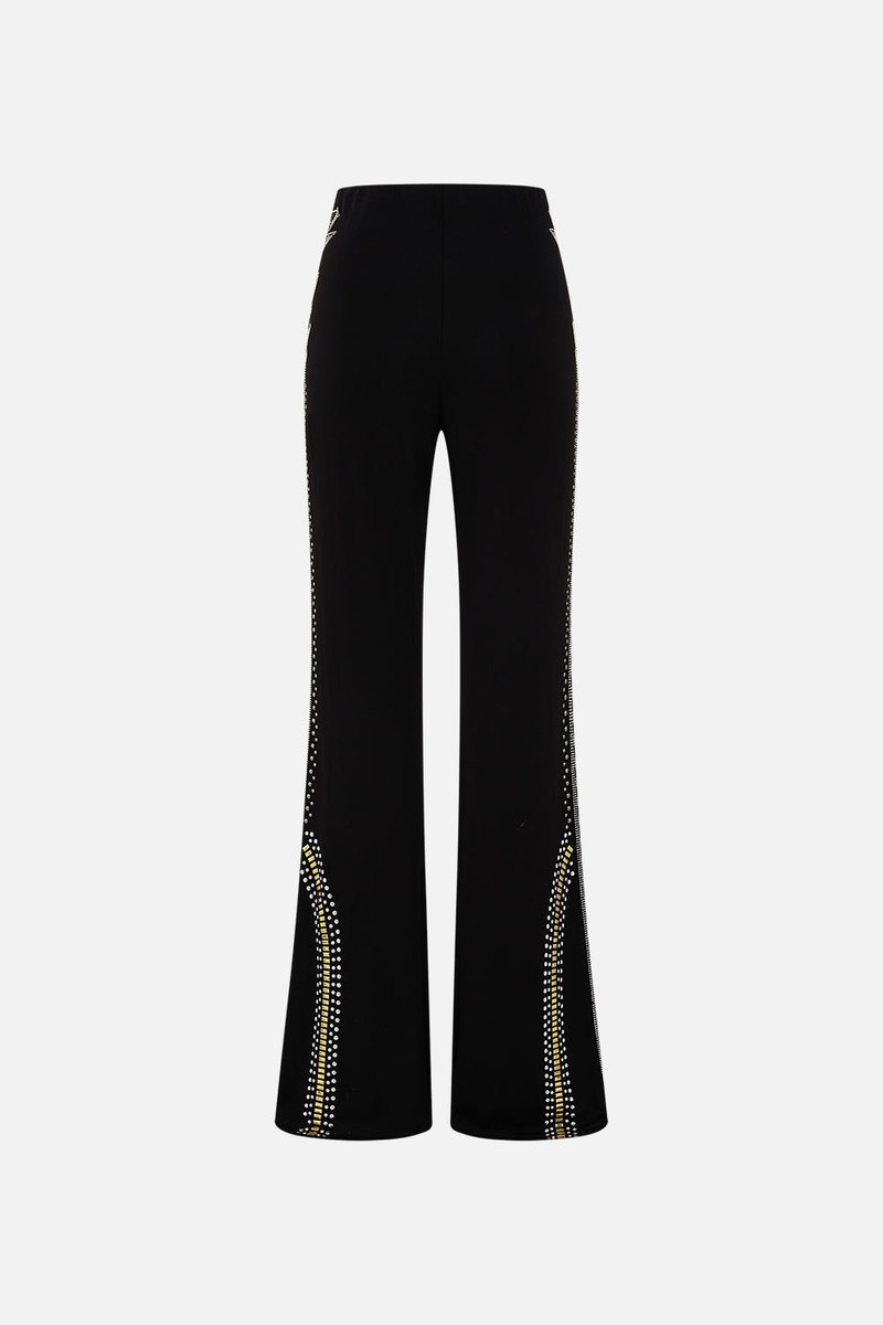 JERSEY FLARE PANT - BLACK/GOLD 7