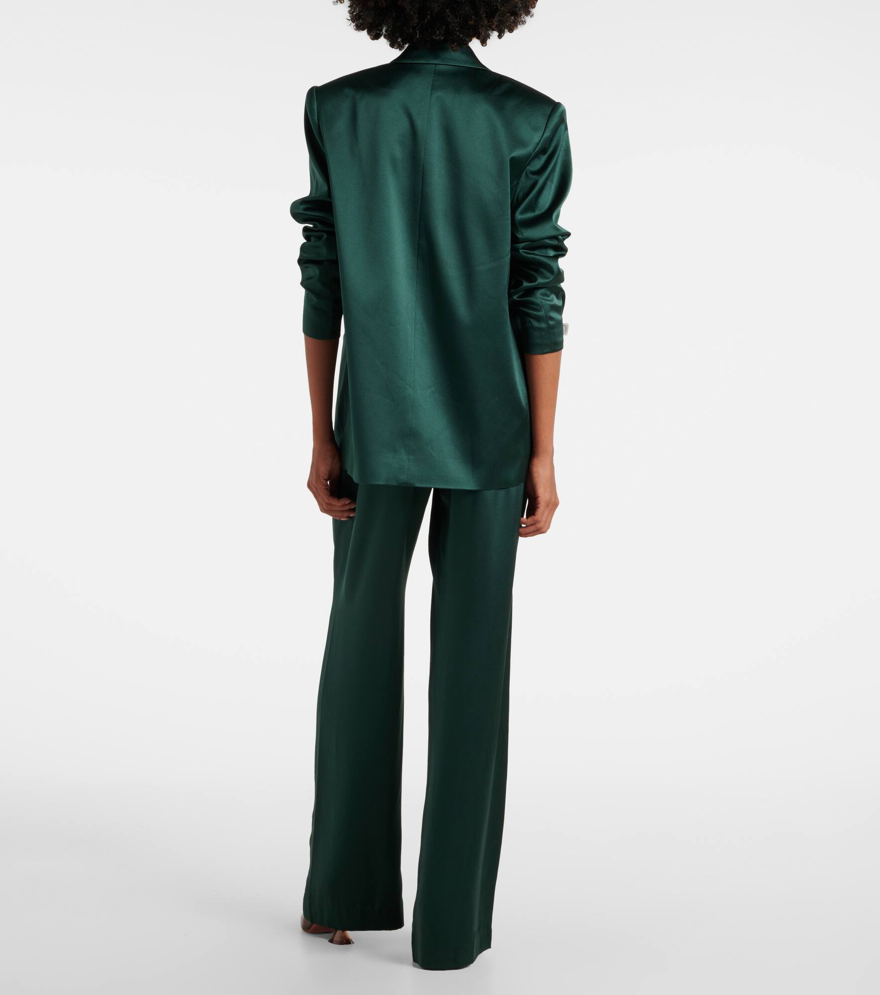 Silk satin blazer - 3