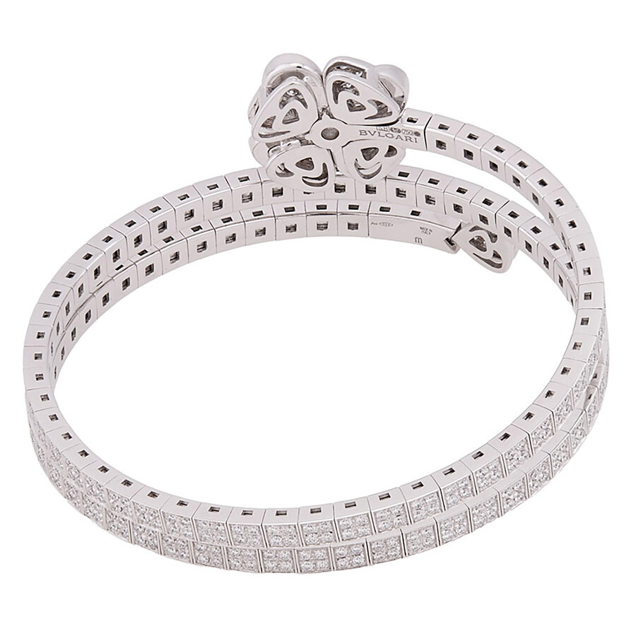 Bvlgari 18 kt White Gold Diamond Fiorever Bracelet, Size M - 4