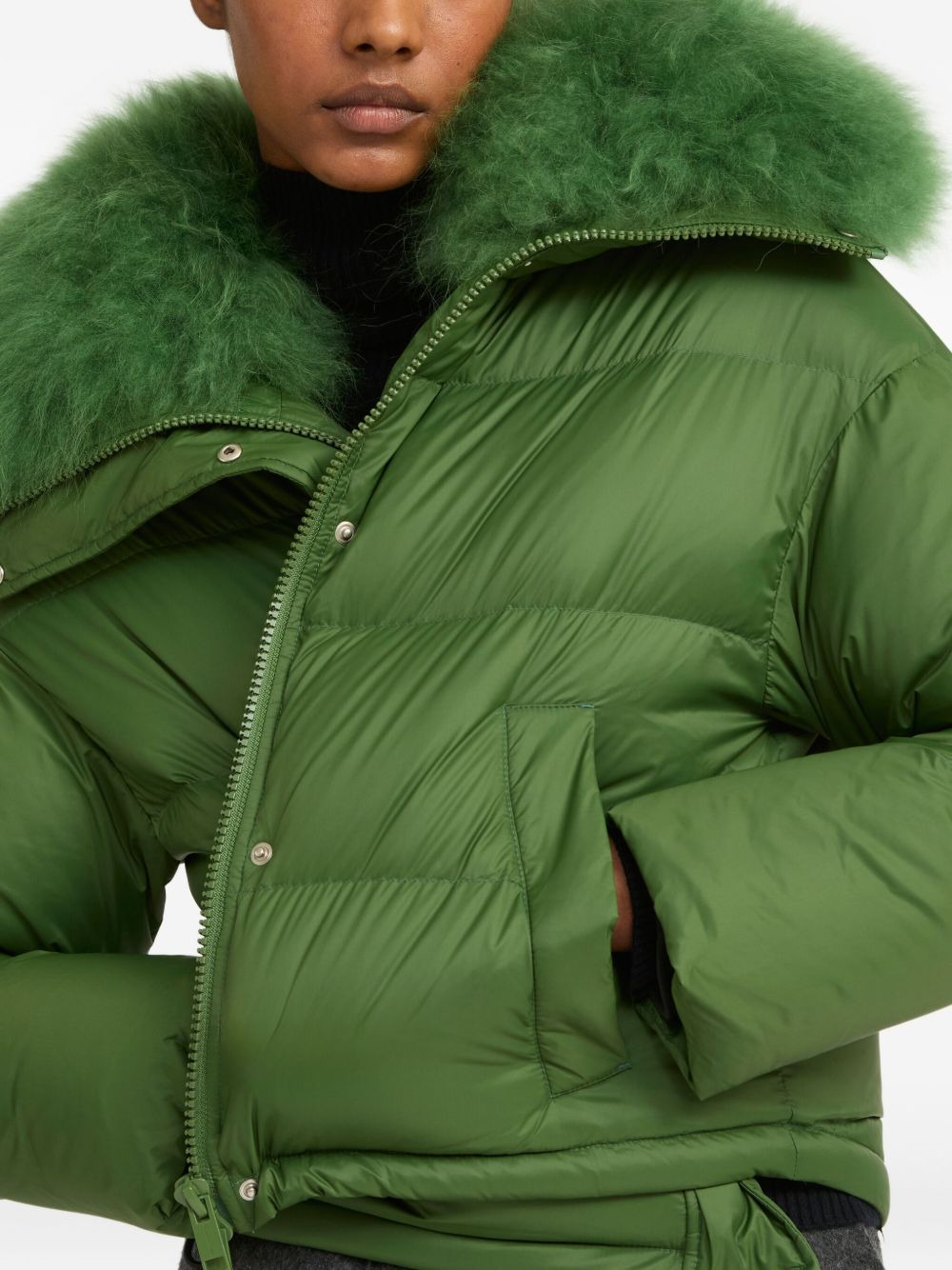 lambshearlking-trimmed puffer jacket - 5