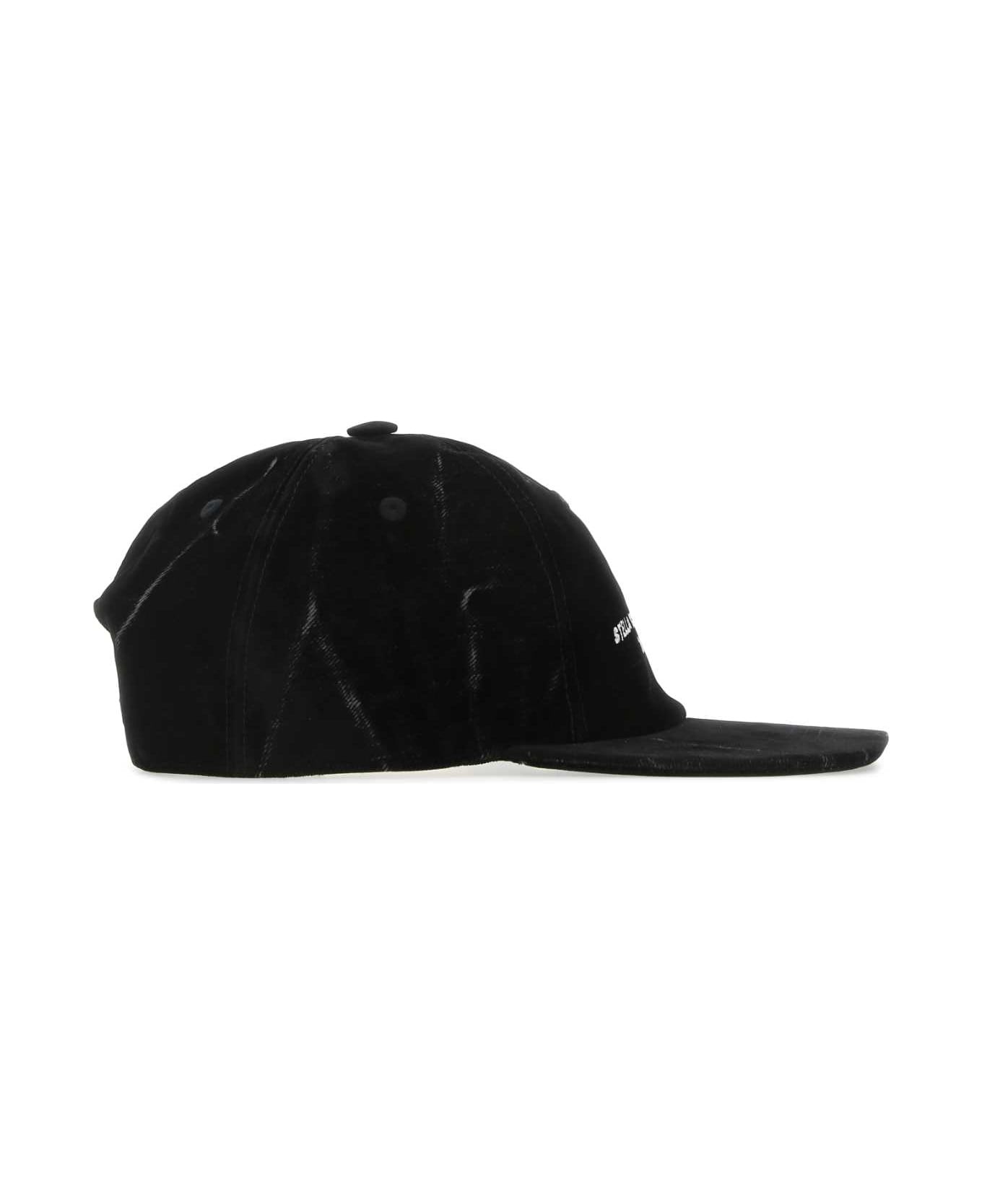 キャップ Stella Mccartney Black velvet baseball cap Stella McCartney Black Velvet Baseball Cap | italist