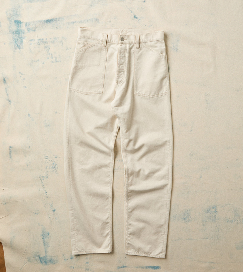 Ecru Military Satin Naval Pant - 1