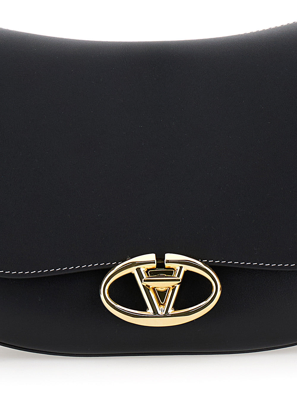 Valentino Garavani Women 'Ovhal Small' Black Shoulder Bag With Vlogo Signature In Leather Woman - 5