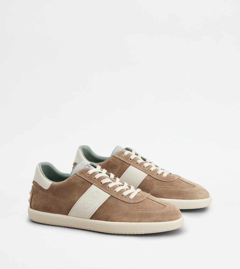 TOD'S TABS SNEAKERS IN SUEDE - BROWN, WHITE, LIGHT BLUE 3