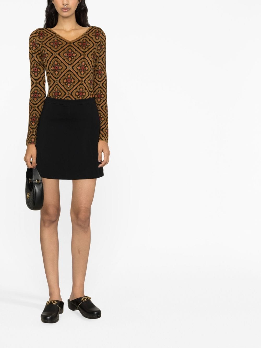 long-sleeved knitted top - 2