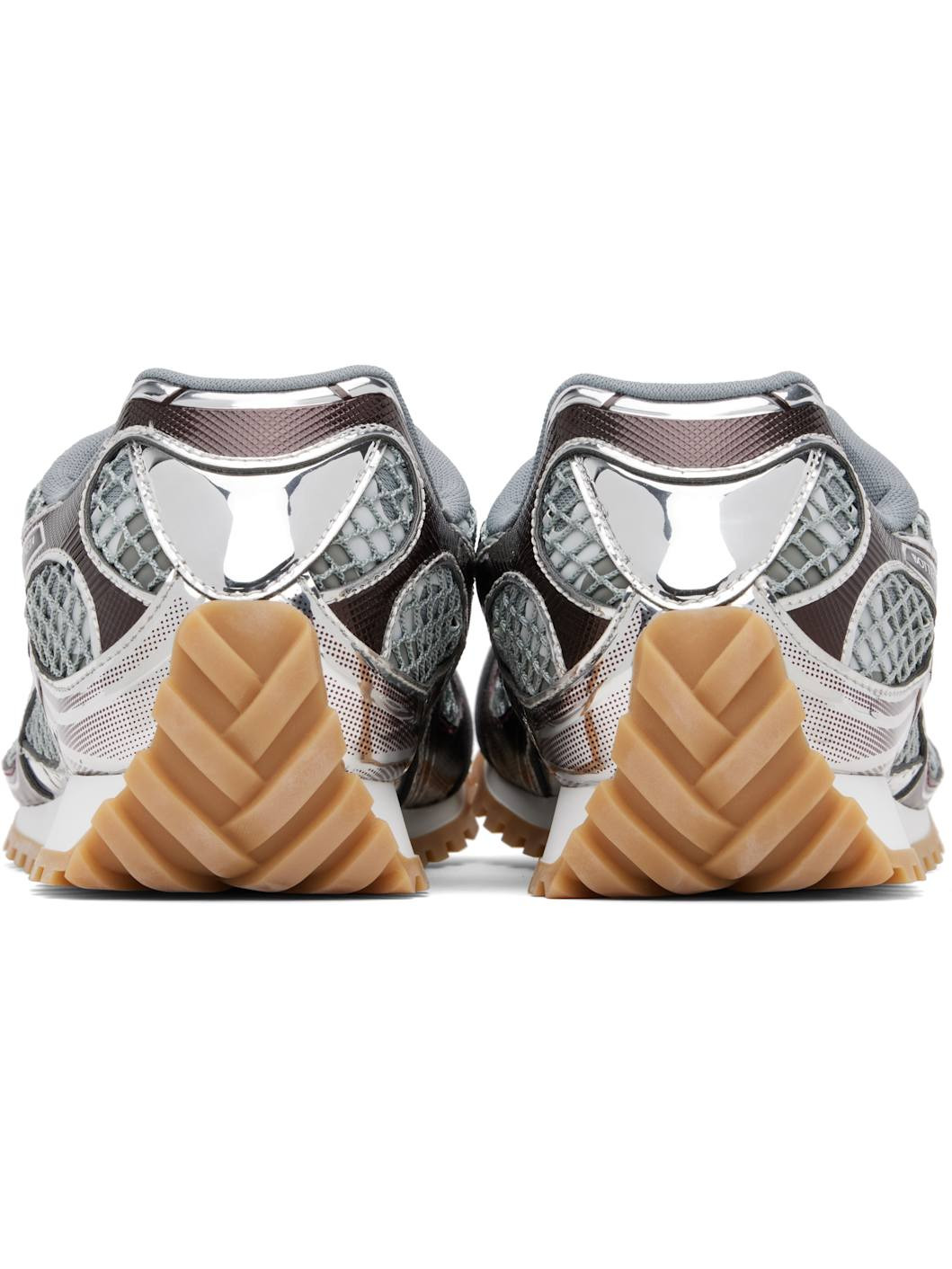Burgundy & Silver Orbit Sneakers - 2