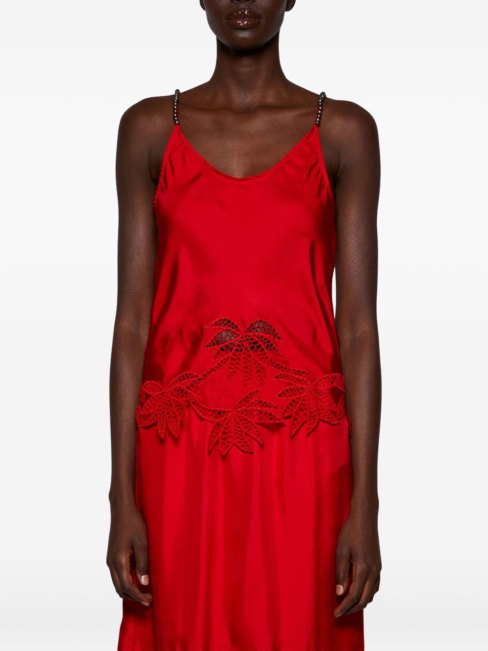 Bennett leaf lace-trim cami top - 2