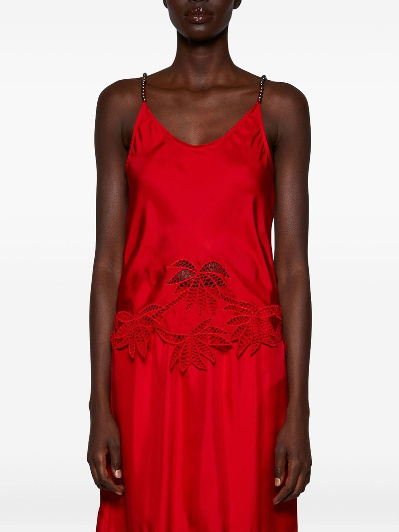 diotima Bennett leaf lace-trim cami top outlook