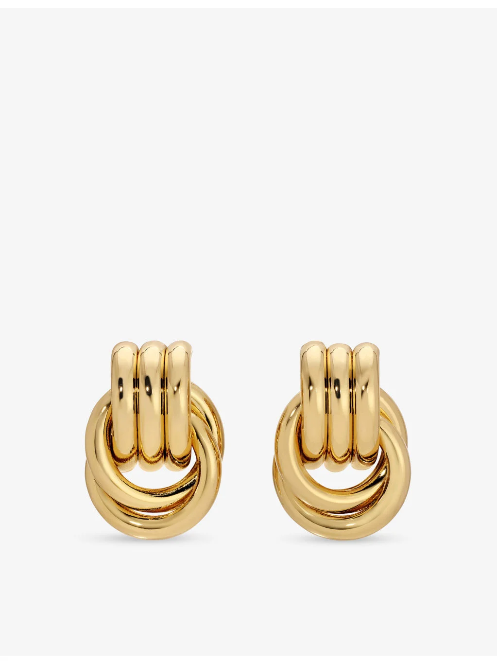 Baby Knot yellow gold-plated metal earrings - 1