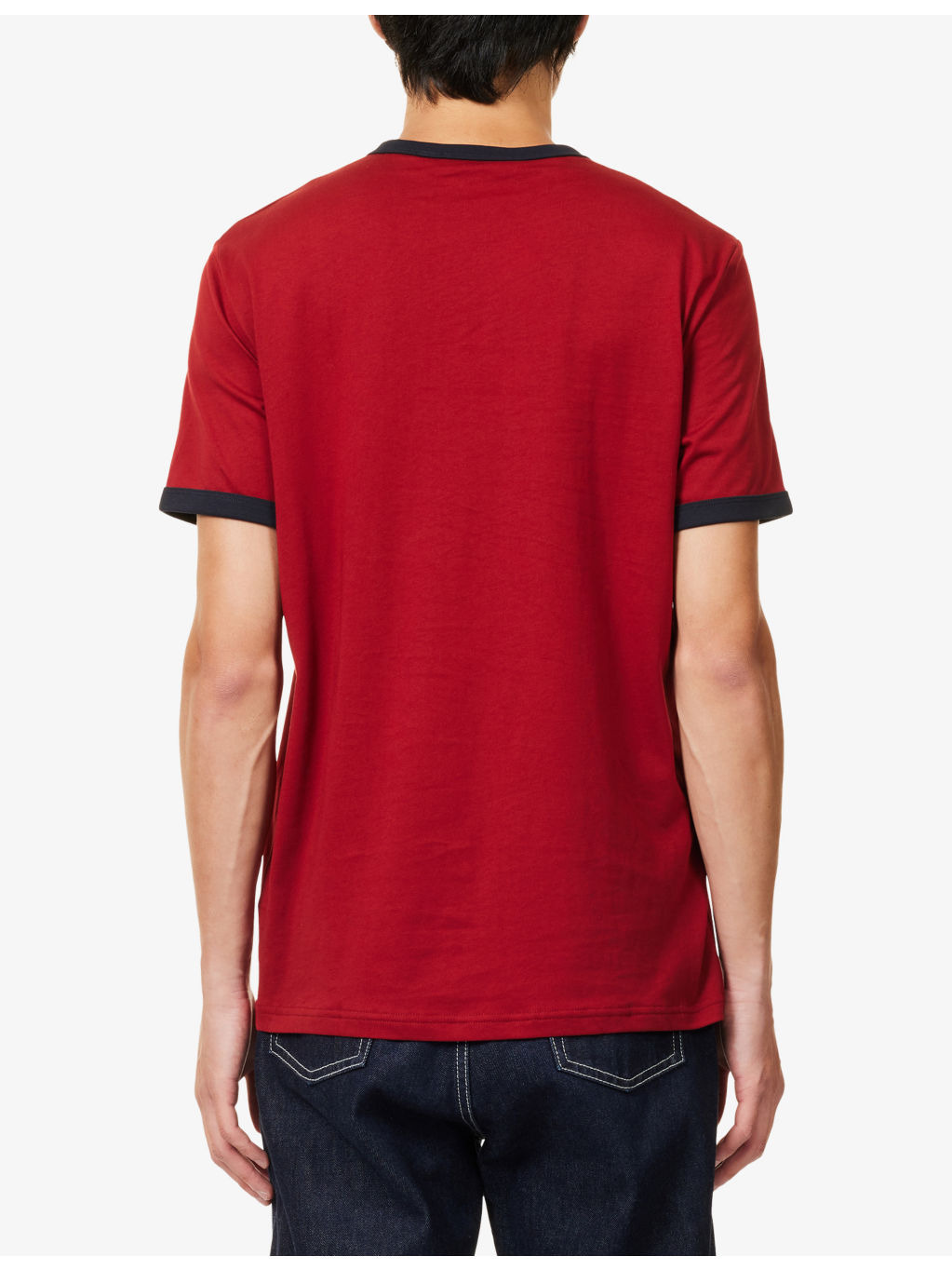 Ringer Embroidered-Logo Cotton T-Shirt - 4