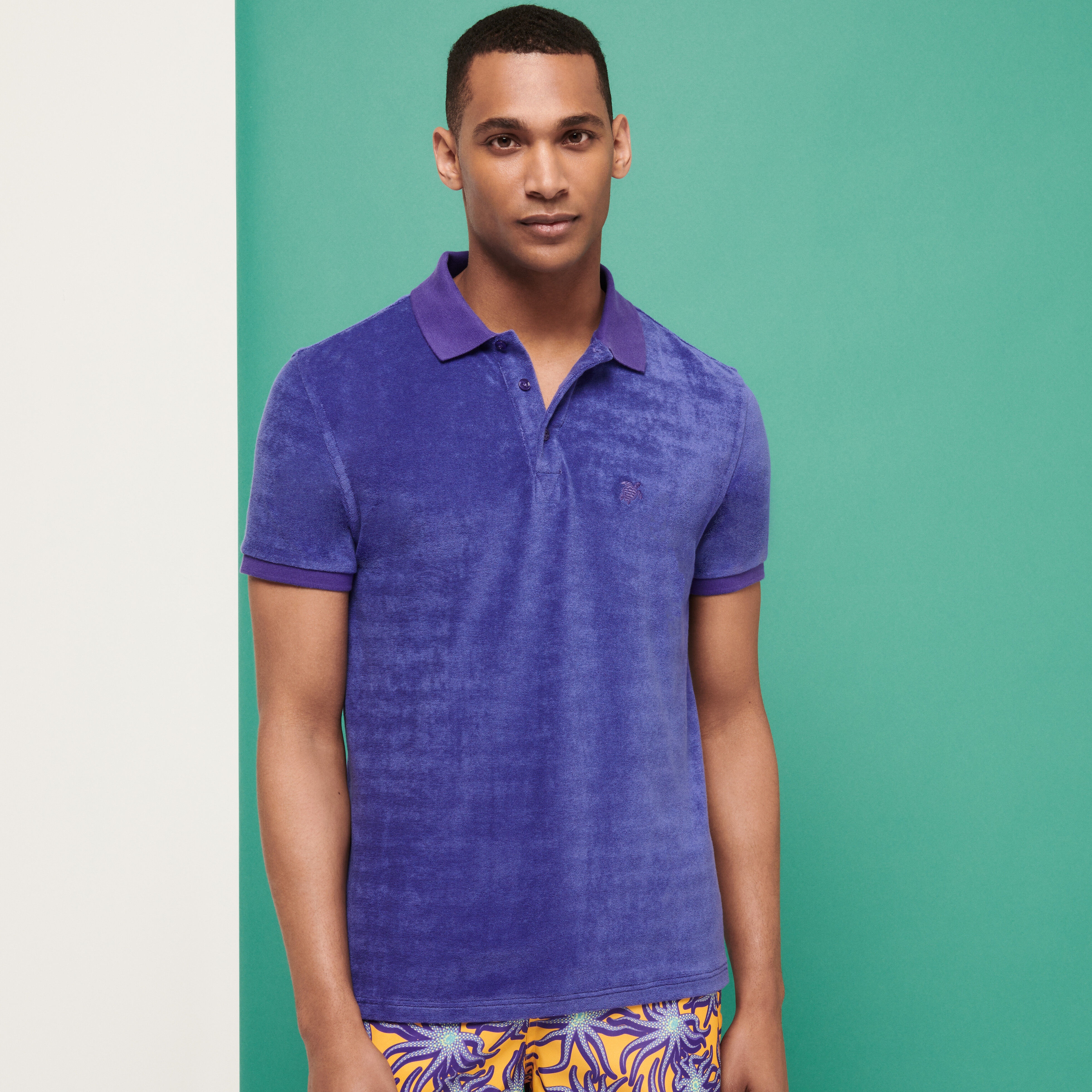 Men Terry Polo Shirt Solid - 3