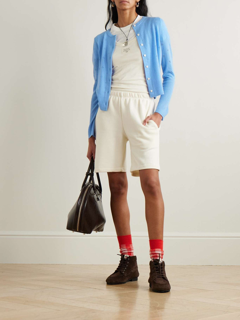 GUEST IN RESIDENCE Jane pointelle-knit cashmere cardigan Sky blue outlook