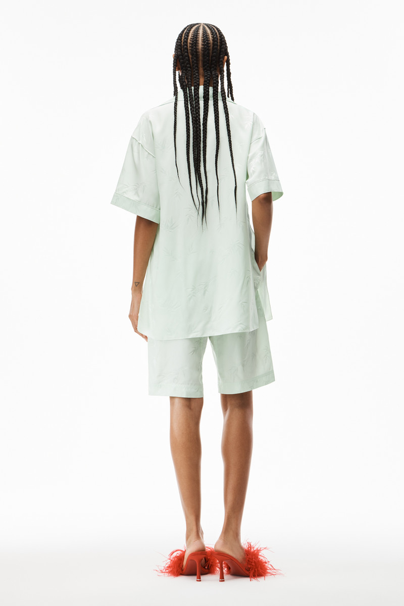 SHORT-SLEEVE TIE TOP IN VISCOSE JACQUARD 4